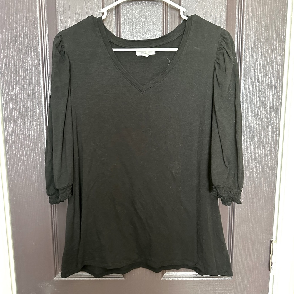 Maurice’s 3/4 sleeve V neck T Shirt Black Size XL